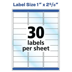 Avery Easy Peel Laser/Inkjet Address Labels, 1