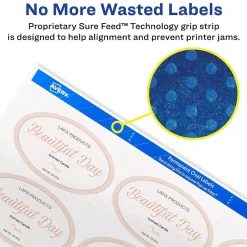 Avery Easy Peel Laser/Inkjet Oval Labels, 1 1/2