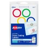 Avery Easy Peel Laser/Inkjet Color-Coding Labels, 4" x 6" Sheets, 1-1/4" Dia, Assorted Colors, 400 Labels/Pack (5407)