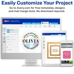 Avery Easy Peel Laser/Inkjet Color-Coding Labels, 4