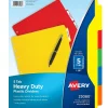 Avery Heavy-Duty Plastic Dividers with White Tab Labels, 5 Tabs, Multicolor (23080) Hot