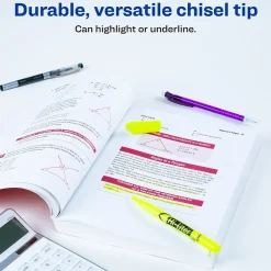 HI-LITER Avery Pen-Style Stick Highlighters, Chisel Tip, Yellow, Dozen (23591) Hot