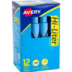 HI-LITER Avery Tank Highlighters, Chisel Tip, Blue, Dozen (07746) Online