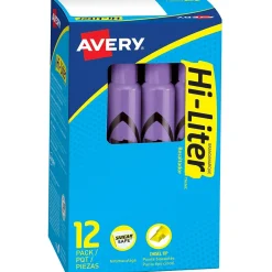 Avery Hi-Liter Tank Highlighter, Chisel Tip, Purple, Dozen (24060) Online