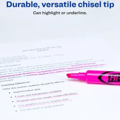 Avery Hi-Liter Tank Highlighters, Chisel, Pink, Dozen (24010) Online