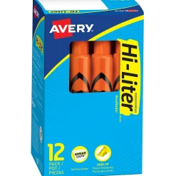 Avery Hi-Liter Tank Highlighters, Chisel, Orange, Dozen (24050) Best