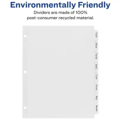 Avery Index Maker EcoFriendly Paper Dividers with Print & Apply Label Sheets, 8 Tab, White, 5 Sets/Pack (11581) Hot
