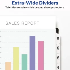 Avery Index Maker Extra-Wide Paper Dividers with Print & Apply Label Sheets, 8 Tabs, White, 5 Sets/Pack (AVE11441) Online