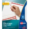 Avery Index Maker Paper Dividers with Print & Apply Label Sheets, 8 Tabs, White, 5 Sets/Pack (11437) Clearance