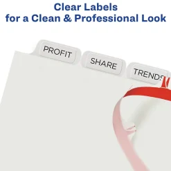 Avery Index Maker Paper Dividers with Print & Apply Label Sheets, 8 Tabs, White, 5 Sets/Pack (11437) Clearance