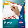 Avery Index Maker Paper Dividers with Print & Apply Label Sheets, 8 Tabs, Multicolor, 5 Sets/Pack (11419) Clearance
