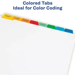 Avery Index Maker Paper Dividers with Print & Apply Label Sheets, 8 Tabs, Multicolor, 5 Sets/Pack (11419) Clearance