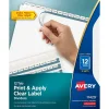 Avery Index Maker Paper Dividers with Print & Apply Label Sheets, 12 Tabs, White, 5 Sets/Pack (11429) Outlet