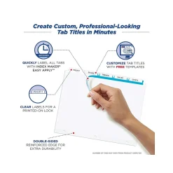 Avery Index Maker Paper Dividers with Print & Apply Label Sheets, 12 Tabs, White (11428) Sale