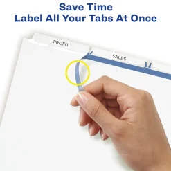Avery Index Maker Paper Dividers with Print & Apply Label Sheets, 3 Tabs, White, 5 Sets/Pack (11435) Best