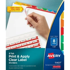 Avery Index Maker Paper Dividers with Print & Apply Label Sheets, 8 Tabs, Multicolor (11407) Online