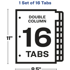 Avery Index Maker Print & Apply Dividers, 16-Tab, White, Set (13150)