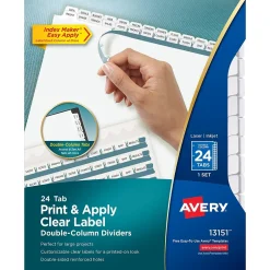 Avery Index Maker Print & Apply Dividers, 24-Tab, White, Set (13151) Hot