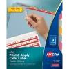 Avery Index Maker Print & Apply Label Dividers, 8-Tab, Translucent Assorted, Set (11433) Discount