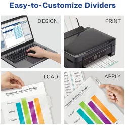 Avery Index Maker Sheet Protector Dividers with Print & Apply Label Sheets, 8 Tabs, Clear (75501) New