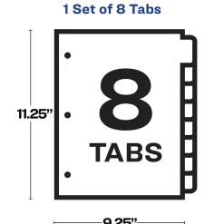 Avery Index Maker Sheet Protector Dividers with Print & Apply Label Sheets, 8 Tabs, Clear (75501) New
