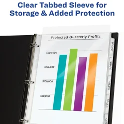 Avery Index Maker Sheet Protector Dividers with Print & Apply Label Sheets, 8 Tabs, Clear (75501) New