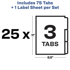 Avery Index Maker Unpunched Paper Dividers with Print & Apply Label Sheets, 3 Tabs, White (11442) Discount