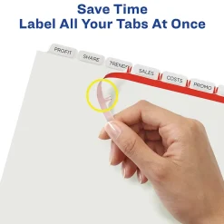 Avery Index Maker Unpunched Paper Dividers with Print & Apply Label Sheets, 8 Tabs, White, 5 Sets/Pack (11432) Clearance