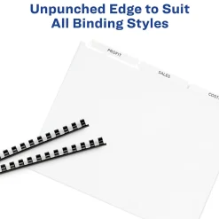 Avery Index Maker Unpunched Paper Dividers with Print & Apply Label Sheets, 8 Tabs, White, 5 Sets/Pack (11432) Clearance