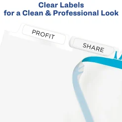 Avery IndexMaker Print & Apply Label Dividers, 5-Tab, Clear, 5/Pack (11436) Best