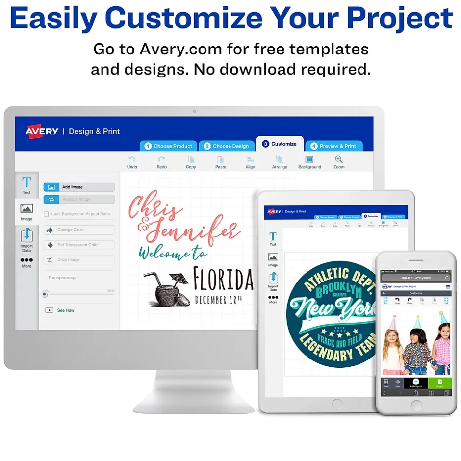 Avery Inkjet Specialty Labels, 8.5" x 11", White, 5/Pack (3270) Clearance