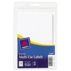 Avery Labels, 5/8" x 7/8", White, 1,050 Labels/Pack (5424) New
