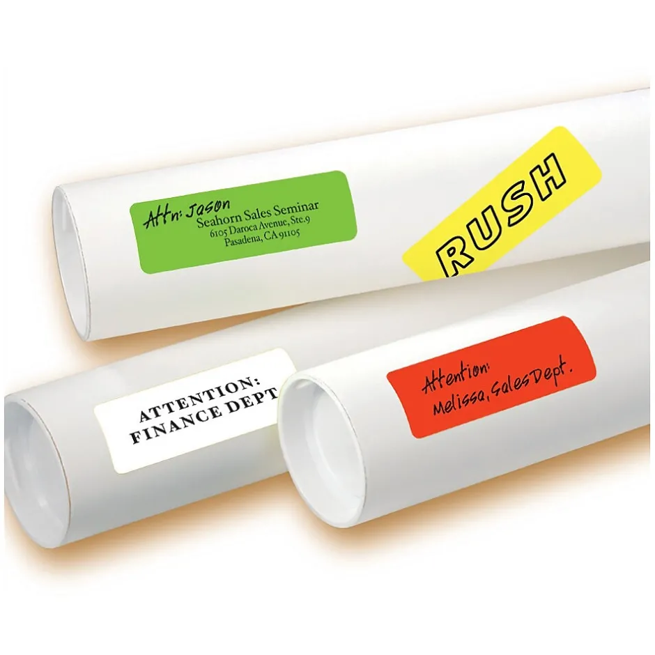 Avery Laser Color Coding Labels on 4" x 6" Sheets, 1" x 3", Assorted Colors, 200 Labels/Pack (5481) Online