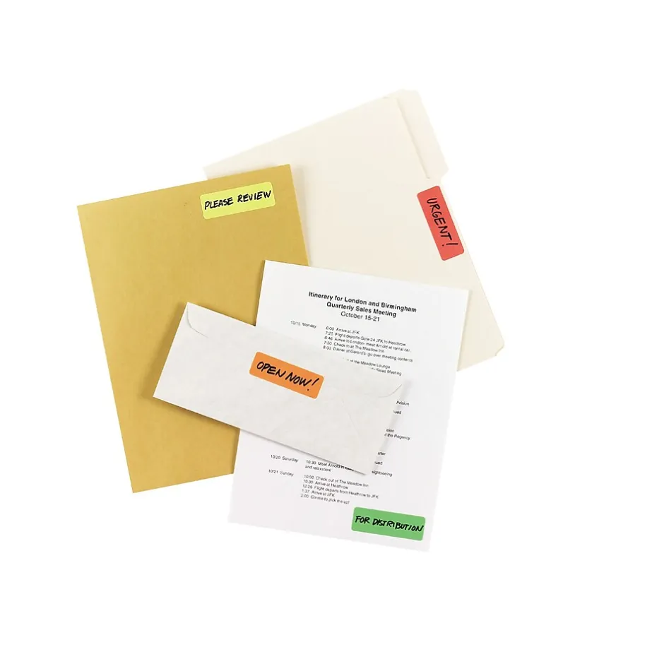 Avery Laser Color Coding Labels on 4" x 6" Sheets, 1" x 3", Assorted Colors, 200 Labels/Pack (5481) Online