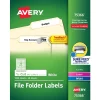 Avery Laser/Inkjet File Folder Labels, 2/3" x 3 7/16", White, 30/Sheet, 60 Sheets/Pack (75366) Discount