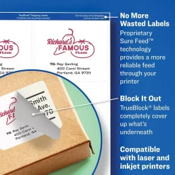 Avery Laser/Inkjet File Folder Labels, 2/3" x 3 7/16", White, 30/Sheet, 60 Sheets/Pack (75366) Discount