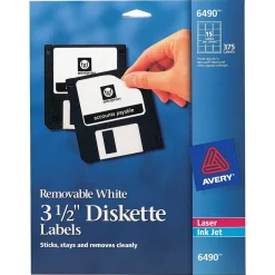 Avery Laser/Inkjet Media Labels, 2" x 2-11/16", White, 15/Sheet, 25 Sheets/Pack (6490) Best