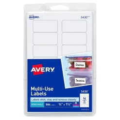 Avery Laser/Inkjet Multipurpose Labels, 3/4" x 1-1/2", White, 504 Labels/Pack (5430) Online
