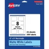 Avery Laser/Inkjet Rectangle Labels, 2" x 3", Matte White, 200 Labels/Pack (94327) New
