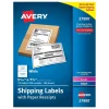 Avery Laser/Inkjet Shipping Labels with Paper Receipts, 5-1/16" x 7-5/8", White, 100 Labels/Box (27900)* Shipping Labels