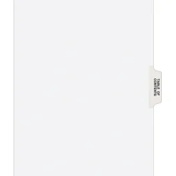 Avery Legal Pre-Printed Paper Dividers, Table of Contents-Tab, White, Style, Letter Size, 25/Pack (11910) Online