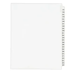 Avery Legal Pre-Printed Paper Divider Collated Set, 251-275 Tabs, White, Style, Letter Size (01340) New