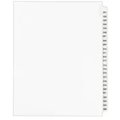 Avery Legal Pre-Printed Paper Divider Collated Set, 301-325 Tabs, White, Style, Letter Size (01342) Outlet