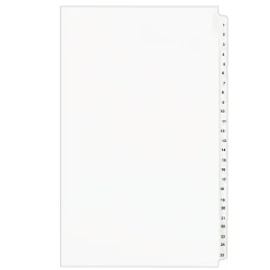 Avery Legal Pre-Printed Paper Divider Collated Set, 1-25 Tabs, White, Style, Legal Size (01430) Discount
