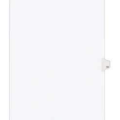 Avery Legal Pre-Printed Paper Dividers, Side Tab #14, White, Style, Letter Size, 25/Pack (11924)