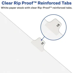 Avery Legal Pre-Printed Paper Dividers, Side Tab R, White, Style, Letter Size, 25/Pack (01418) Clearance