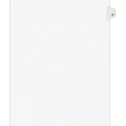 Avery Legal Pre-Printed Paper Dividers, Side Tab #27, White, Style, Letter Size, 25/Pack (01027) Outlet