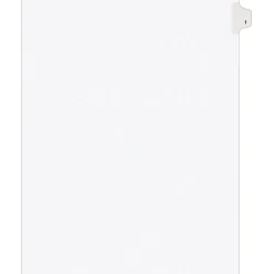 Avery Legal Pre-Printed Paper Dividers, Side Tab #1, White, Style, Letter Size, 25/Pack (11911) Outlet