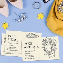 Hot Microperforated Business Cards, 2" x 3 1/2", Matte Ivory, 250 Per Pack (5376) Business Cards