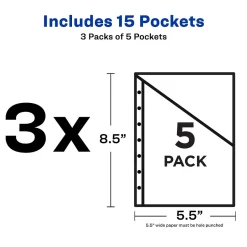 Avery Mini Binder Pockets for 5 1/2